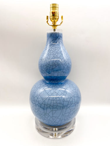 lamps, lamp shop, lamp store, lamp store dallas, blue lamp, blue crackle lamp, blue ceramic lamp, blue gourd lamp 
