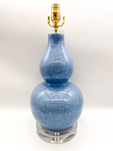 lamps, lamp shop, lamp store, lamp store dallas, blue lamp, blue crackle lamp, blue ceramic lamp, blue gourd lamp 