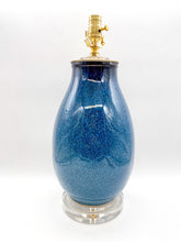 Load image into Gallery viewer, Blue Drip Glaze Vase Lamp, ~26&quot;