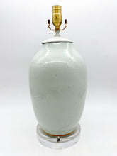 Load image into Gallery viewer, Blue/White Floral Bird Cut Neck Vase Table Lamp -15.5&quot;