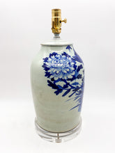 Load image into Gallery viewer, Blue/Celadon Peacock Table Lamp