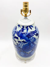 Load image into Gallery viewer, Blue/Celadon Peacock Table Lamp