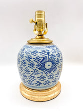 Load image into Gallery viewer, Blue &amp; Celadon Ginger Jar Lamp 8"h. x 6"dia.