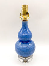 Load image into Gallery viewer, Blue Crackle Double Gourd Lamp, ~17"