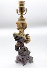 Load image into Gallery viewer, Carved Soapstone Fou Dog Lamp