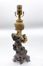 Load image into Gallery viewer, Carved Soapstone Fou Dog Lamp