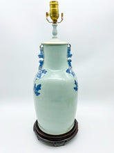 Load image into Gallery viewer, Blue/White Cut Neck Jar Lamp