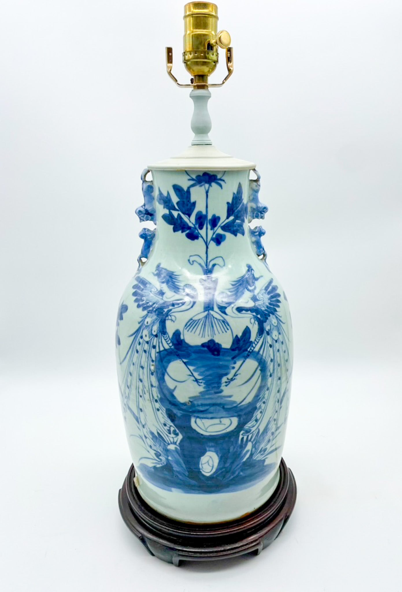 Blue/White Cut Neck Jar Lamp