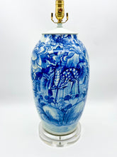 Load image into Gallery viewer, Blue/White Vintage Jar Lamp