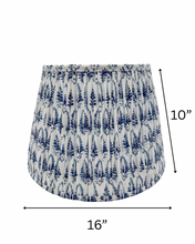 Load image into Gallery viewer, lampshade, blue and white lampshade, lampshades dallas, printed lampshade, lampshade store, lampshades dallas texas, blue print shade, blue lampshade 