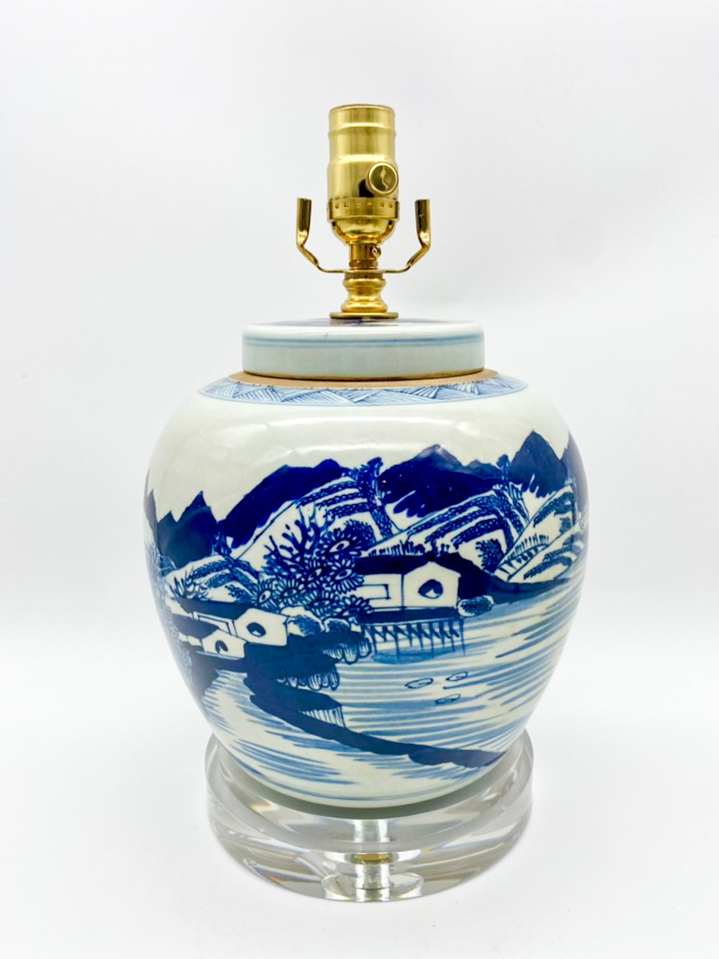 Blue and White Canton Jar Lamp, 11