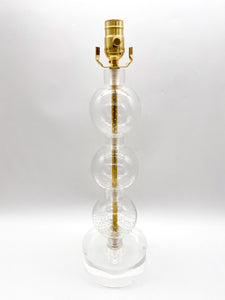Vintage Czech Glass Ball Lamp, ~26"