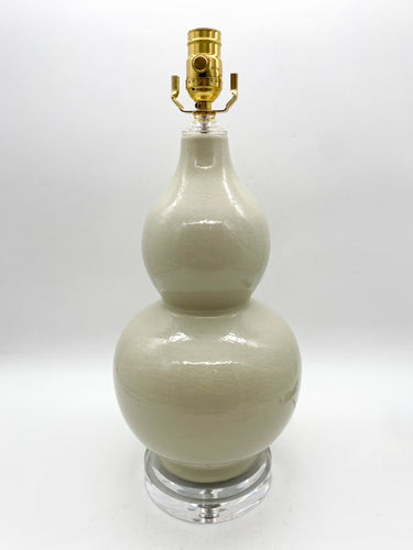 Ivory Crackle Double Gourd Table Lamp