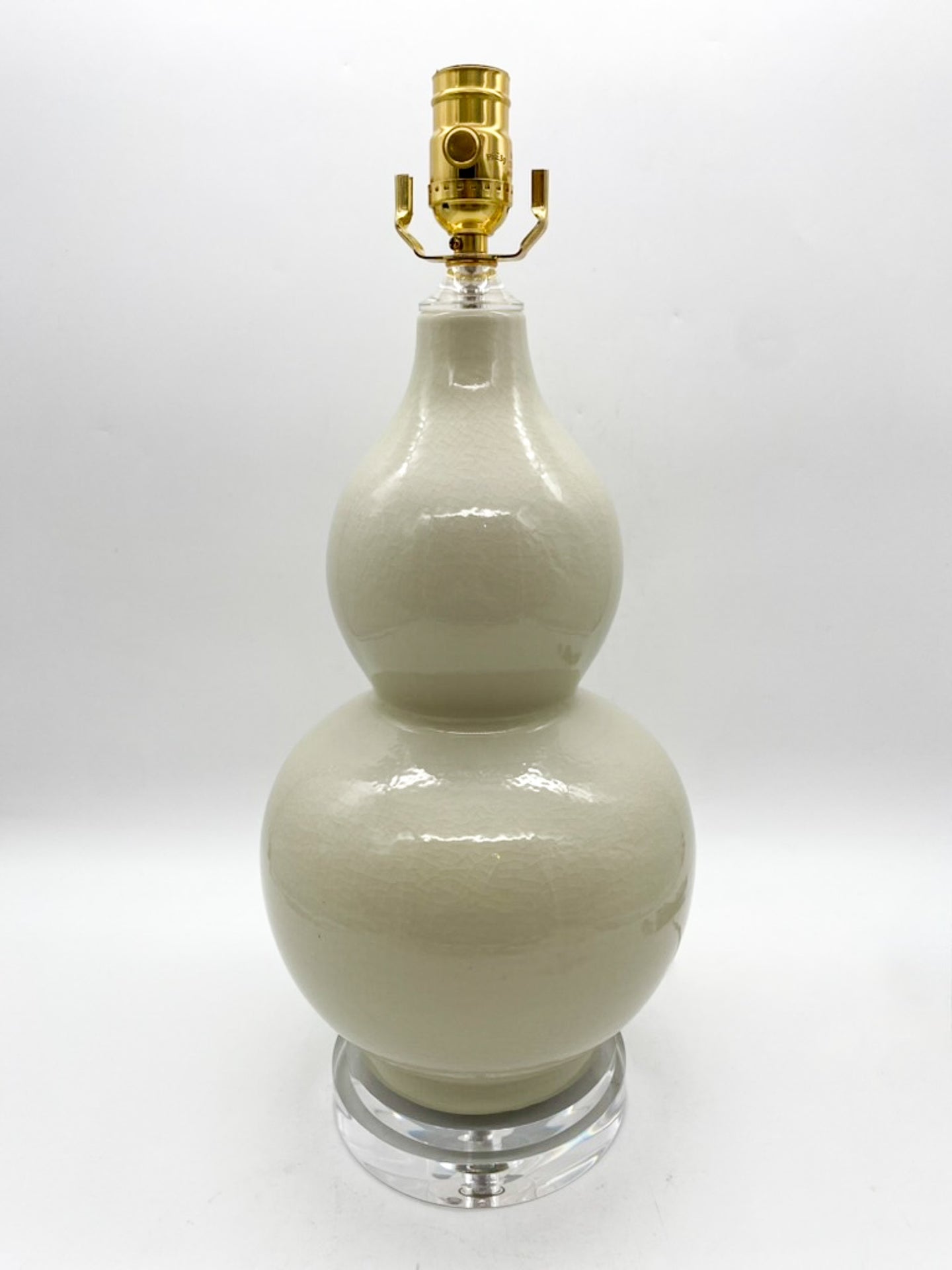 Ivory Crackle Double Gourd Table Lamp