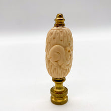 Load image into Gallery viewer, lamps, lamps store, lighting store, Dallas lampshade store, Dallas lamps, interior design Dallas, lampshade store, lampshades Dallas,  cat finial, finial with cats, cats, cat, feline, lamp finial, lampshade finial, carved ivory, faux ivory, kitty cat, meow, meow cat, furry cat, pair of cats, cat duo
