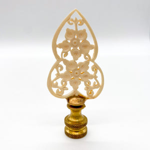 Carved Bone Finial, 3"