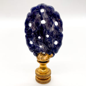Carved Blue Jasper Finial, 2-5/8"