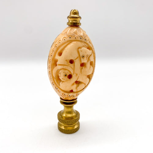 Carved Bone Monkey Finial, 3