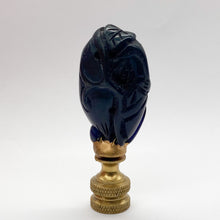 Load image into Gallery viewer, finial, finials, carved finial, jade carving, carved jade, jade finial, blue jade, blue jade finial, melon, melon finial, oriental finial, Chinese finial, Asian finial, lampshade finial, lampshade topper, lampshade top, lampshade finisher, table lamp finial, table lamp topper