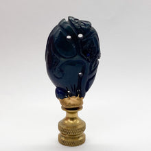 Load image into Gallery viewer, finial, finials, carved finial, jade carving, carved jade, jade finial, blue jade, blue jade finial, melon, melon finial, oriental finial, Chinese finial, Asian finial, lampshade finial, lampshade topper, lampshade top, lampshade finisher, table lamp finial, table lamp topper