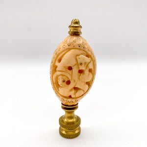 Carved Bone Monkey Finial, 3"