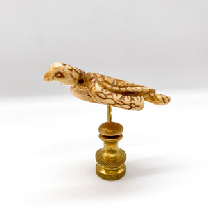 Carved Bone Swimming Turtle Finial, 2-1/8"