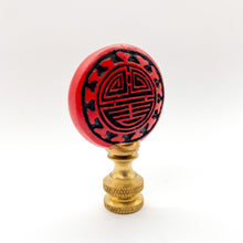 Load image into Gallery viewer, Cinnabar Disc Finial Red and Black