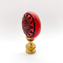 Load image into Gallery viewer, Cinnabar Disc Finial Red and Black