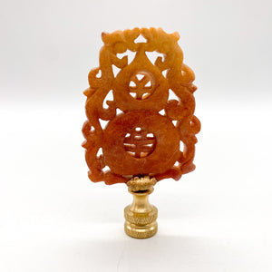 Carved Dyed Jade Finial, 3-1/4"