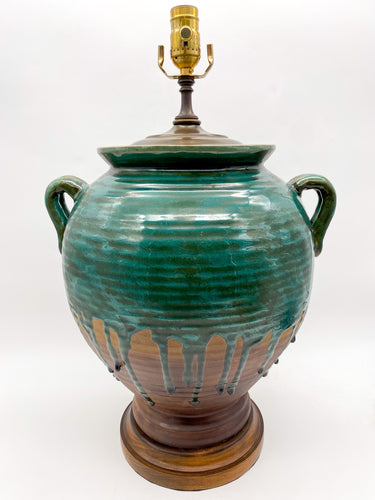 Green Drip Glaze Pot Lamp