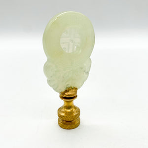 Carved Jade Coin Finial, 2-3/4"