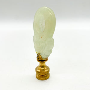 Carved Jade Coin Finial, 2-3/4"
