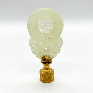 Carved Jade Coin Finial, 2-3/4"