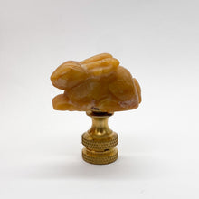 Load image into Gallery viewer, finial, finals, jade, jade finial, carved finial, carving, carved, jade carving, rabbit, rabbit finial, jade rabbit, carved jade rabbit, lampshade topper, lampshade finial, lamp finial, table lamp topper, table lamp finial