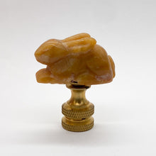 Load image into Gallery viewer, finial, finals, jade, jade finial, carved finial, carving, carved, jade carving, rabbit, rabbit finial, jade rabbit, carved jade rabbit, lampshade topper, lampshade finial, lamp finial, table lamp topper, table lamp finial