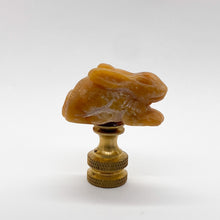 Load image into Gallery viewer, finial, finals, jade, jade finial, carved finial, carving, carved, jade carving, rabbit, rabbit finial, jade rabbit, carved jade rabbit, lampshade topper, lampshade finial, lamp finial, table lamp topper, table lamp finial