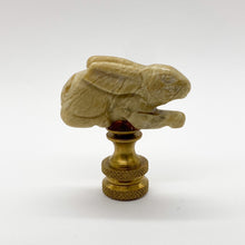 Load image into Gallery viewer, finial, finals, jade, jade finial, carved finial, carving, carved, jade carving, rabbit, rabbit finial, jade rabbit, carved jade rabbit, lampshade topper, lampshade finial, lamp finial, table lamp topper, table lamp finial
