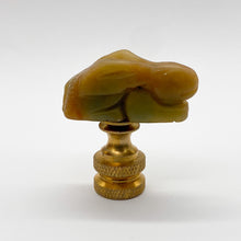 Load image into Gallery viewer, finial, finals, jade, jade finial, carved finial, carving, carved, jade carving, rabbit, rabbit finial, jade rabbit, carved jade rabbit, lampshade topper, lampshade finial, lamp finial, table lamp topper, table lamp finial