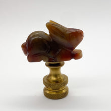 Load image into Gallery viewer, finial, finals, jade, jade finial, carved finial, carving, carved, jade carving, rabbit, rabbit finial, jade rabbit, carved jade rabbit, lampshade topper, lampshade finial, lamp finial, table lamp topper, table lamp finial
