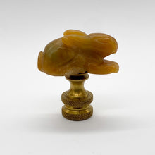 Load image into Gallery viewer, finial, finals, jade, jade finial, carved finial, carving, carved, jade carving, rabbit, rabbit finial, jade rabbit, carved jade rabbit, lampshade topper, lampshade finial, lamp finial, table lamp topper, table lamp finial
