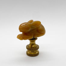 Load image into Gallery viewer, finial, finals, jade, jade finial, carved finial, carving, carved, jade carving, rabbit, rabbit finial, jade rabbit, carved jade rabbit, lampshade topper, lampshade finial, lamp finial, table lamp topper, table lamp finial