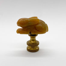 Load image into Gallery viewer, finial, finals, jade, jade finial, carved finial, carving, carved, jade carving, rabbit, rabbit finial, jade rabbit, carved jade rabbit, lampshade topper, lampshade finial, lamp finial, table lamp topper, table lamp finial