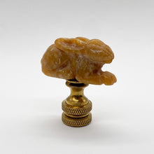 Load image into Gallery viewer, finial, finals, jade, jade finial, carved finial, carving, carved, jade carving, rabbit, rabbit finial, jade rabbit, carved jade rabbit, lampshade topper, lampshade finial, lamp finial, table lamp topper, table lamp finial