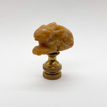 Load image into Gallery viewer, finial, finals, jade, jade finial, carved finial, carving, carved, jade carving, rabbit, rabbit finial, jade rabbit, carved jade rabbit, lampshade topper, lampshade finial, lamp finial, table lamp topper, table lamp finial