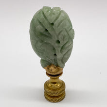 Load image into Gallery viewer, jade finial, jade green, green jade, carved jade, jade carving, finial, finials, lamp finial, lampshade topper, lampshade finisher, lamp shade finial