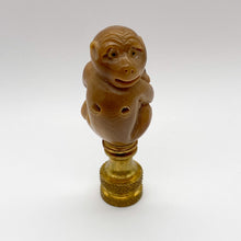 Load image into Gallery viewer, lamps, lamps store, lighting store, Dallas lampshade store, Dallas lamps, interior design Dallas, lampshade store, lampshades Dallas, finial, finials, jade, brown jade, carved finial, monkey, monkeys, monkey finial, monkeys finial, monkey family, family of monkeys
