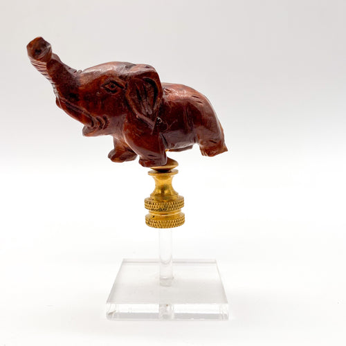 Carved Root Elephant Finial, 2-1/2