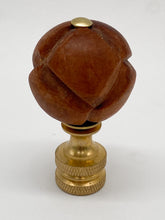 Load image into Gallery viewer, finial, finials, carved finial, ball finial, knot finial, wooden finial, brown finial, knotted finial