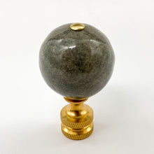 Load image into Gallery viewer, finial, finials, crushed shell, ball finial, round finial, gray finial, grey finial, lampshade topper, lampshade top, lampshade finial, lamp finial