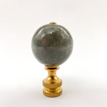 Load image into Gallery viewer, finial, finials, crushed shell, ball finial, round finial, gray finial, grey finial, lampshade topper, lampshade top, lampshade finial, lamp finial